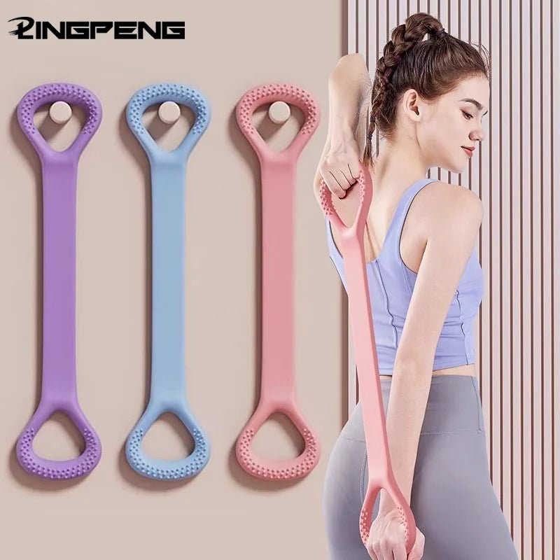Yoga Stretch Strap | 8 - Shape Shoulder & Back Flexibility Trainer - Elastic Stretch Band - Fitsure